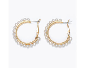 Pearl Hoop Earrings