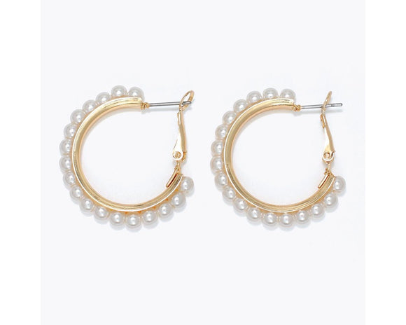 Pearl Hoop Earrings