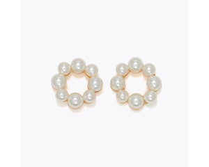 Pearl Circle Earrings