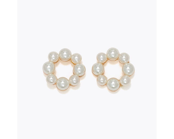 Pearl Circle Earrings