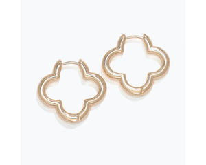 Shiny Gold Cross Earrings