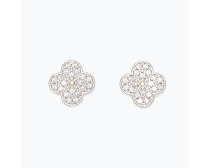 Silver Textured Cross Earrings