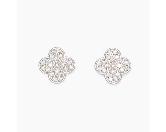 Silver Textured Cross Earrings