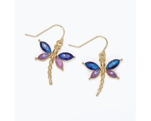 Diamond Dragon Fly Earrings