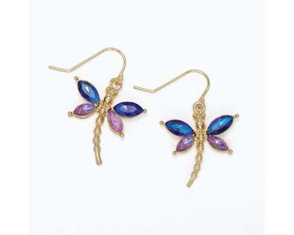 Diamond Dragon Fly Earrings