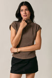 Cap Sleeve Mock Neck Top