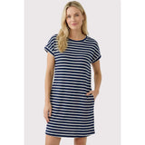 Navy Striped Shift Dress