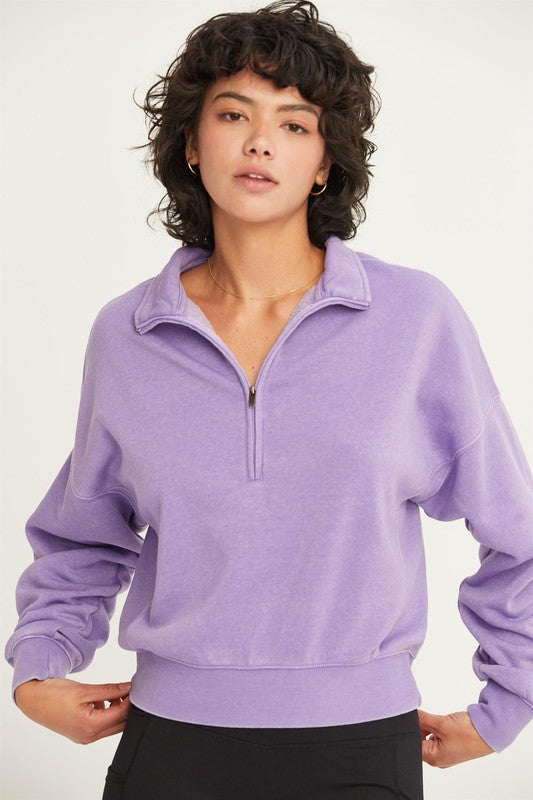 Butter Soft Purple Quarter Zip Top