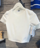 Ivory Short Sleeve Crop Top