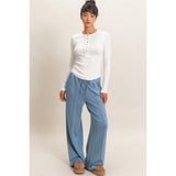 Baby Blue Pintuck Sweatpants