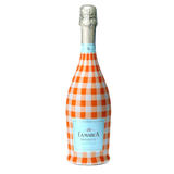 Orange & White Gingham Prosecco Bottle Wrap