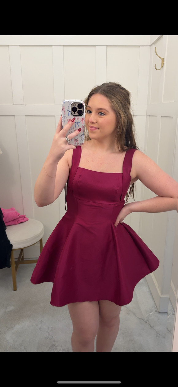 Magenta Sheen Mini Dress