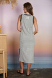 Striped Sleeveless Midi Dress