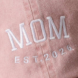 Pink MOM EST.2026 Baseball Cap