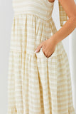 Cream Striped Maxi Dress