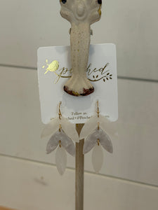 Ivory Acrylic Leaf Earrings