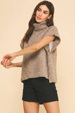 Taupe Turtleneck Poncho Top