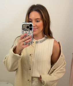 Ivory Tank w/ Jeweled Neckline