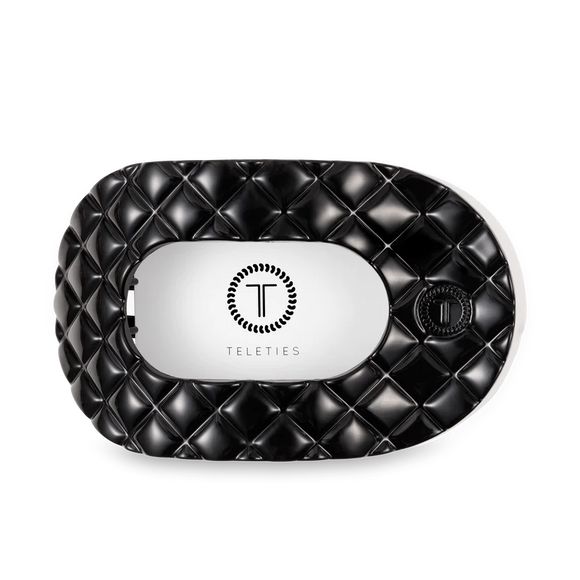 Jet Black Quilted Large Round Hair Clip
