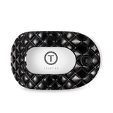 Jet Black Quilted Large Round Hair Clip