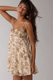 Olive & Brown Floral Mini Dress