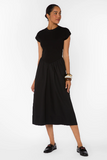 Black Cap Sleeve Maxi with Pockets