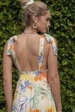 Spaghetti Tie Strap Floral Maxi Dress