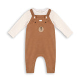 Bear Sweater Knit Baby Overall & Bodysuit Set