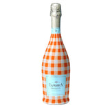 Orange & White Gingham Prosecco Bottle Wrap
