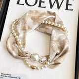 Magnetic Clasp Pearl Necklace Scarf
