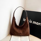 Coffee Suede Underarm Bag