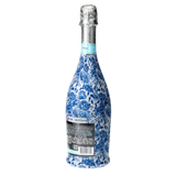 Blue Porcelain Roses Prosecco Bottle Wrap