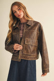 Vegan Leather Boxy Jacket