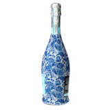 Blue Porcelain Roses Prosecco Bottle Wrap