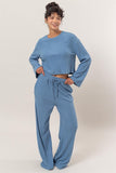 Light Blue Ribbed Long Sleeve Pant Set