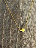 Gold Chunky Cross Necklace