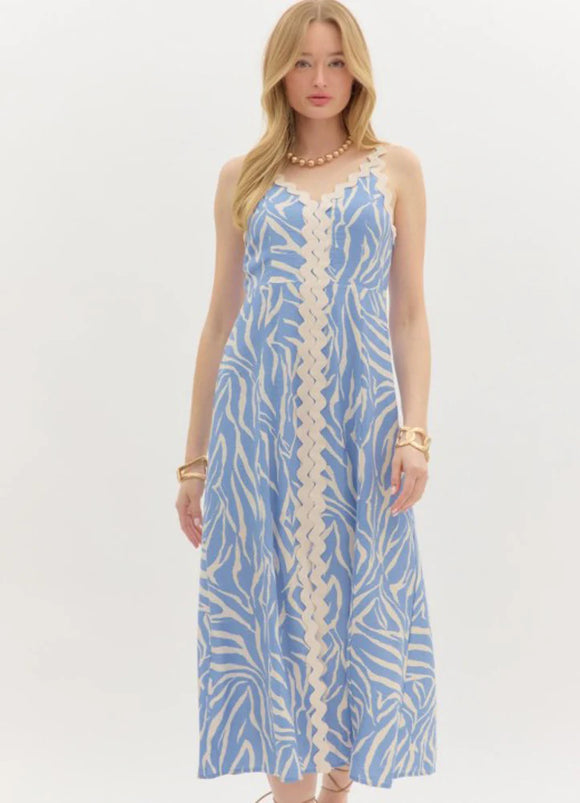 Blue & White Ric Rac Midi