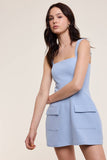 Baby Blue Square Neck Dress