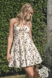 Black Embroidery Cut Out Mini Dress