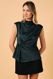 Hunter Green Twist Mock Neck Tank