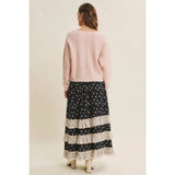 Baby Pink Waffle V-Neck Sweater