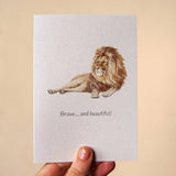 Lion Cute Encouragement Card | Watercolor | Recycled Paper