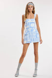 Sky Blue Tile Mini Dress