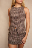 Check Mini Skirt and Vest Set