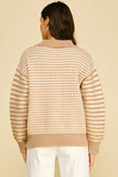 Tan Striped Quarter Zip Top