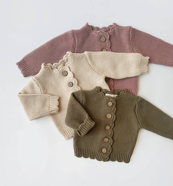 Sophia Dressy Cardigan: Dusty pink / 3-6 mo
