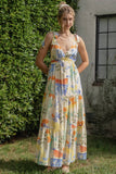 Spaghetti Tie Strap Floral Maxi Dress