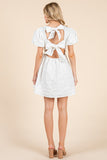 White Double Bow Back Dress