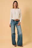 Ivory Twist Side Long Sleeve Top