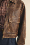 Vegan Leather Boxy Jacket